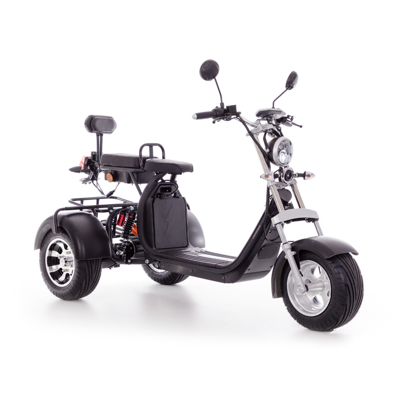 Elektrický CHOPPER UNIZDRAV PRO trojkolesový – výkonný 2000 W motor - NAJAZDENÝCH 56 KM, MIERNE ŠKRABANCE NA BLATNÍKU