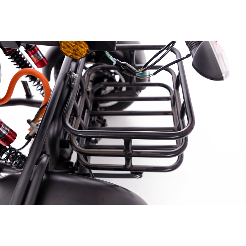 Elektrický CHOPPER UNIZDRAV PRO trojkolesový – výkonný 2000 W motor - NAJAZDENÝCH 56 KM, MIERNE ŠKRABANCE NA BLATNÍKU
