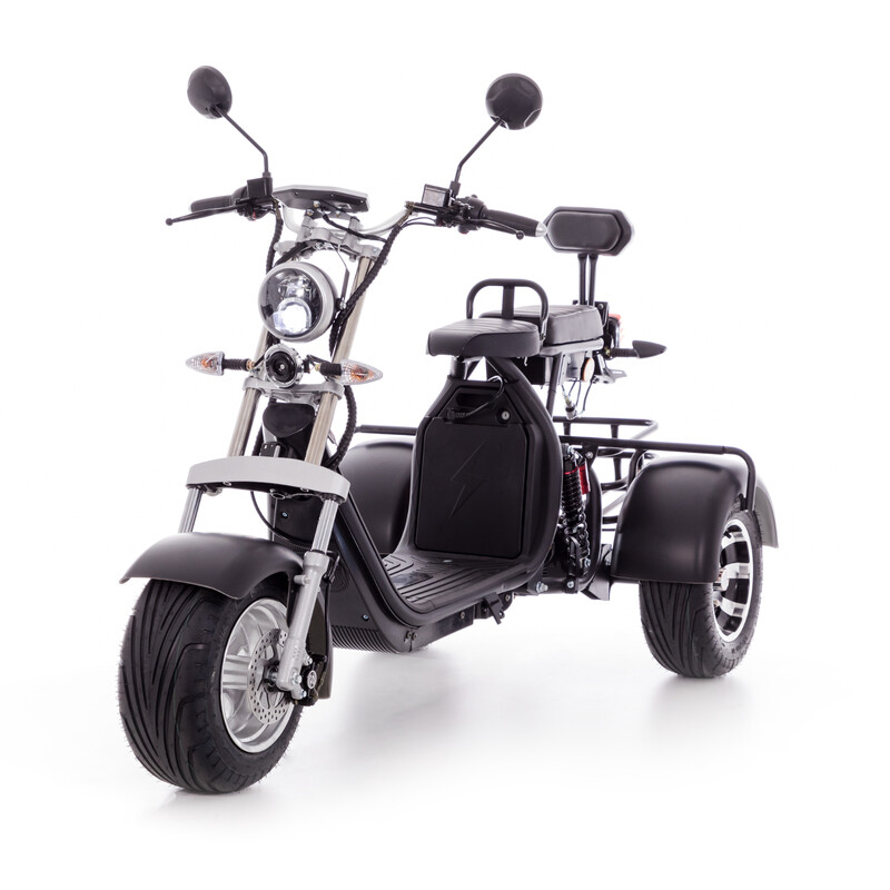 Elektrický CHOPPER UNIZDRAV PRO trojkolesový – výkonný 2000 W motor - NAJAZDENÝCH 56 KM, MIERNE ŠKRABANCE NA BLATNÍKU