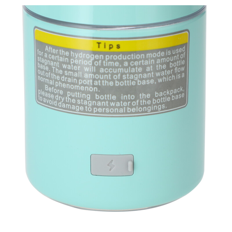 Fľaša na výrobu vodíkovej vody, tyrkysová