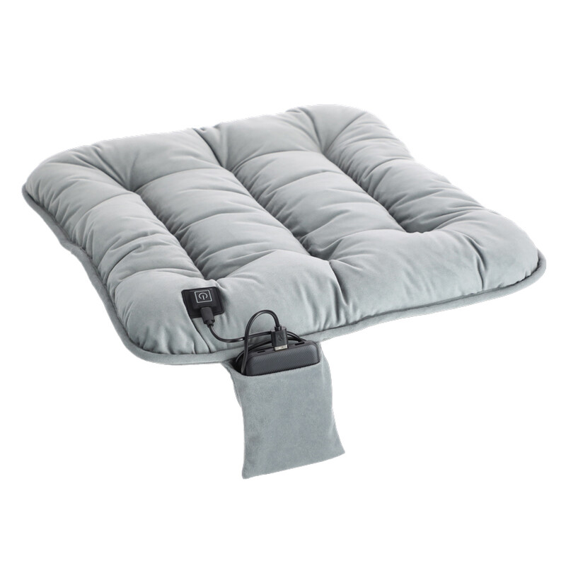 Prenosný vyhrievací vankúš na sedenie, sivý