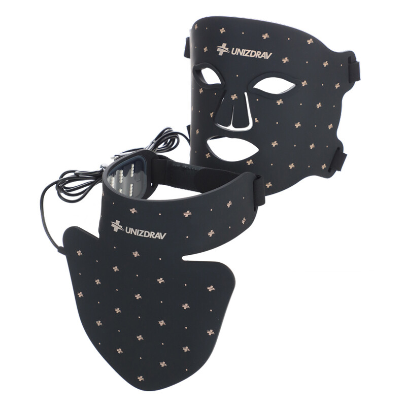 LED maska so svetelnou terapiou a NIR svetlom na tvár a krk UNIZDRAV