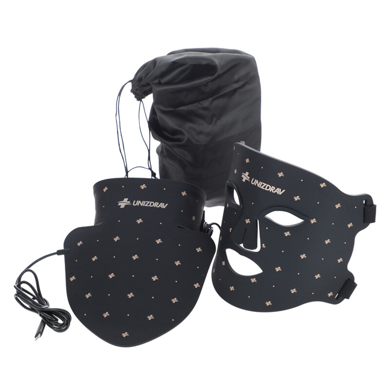 LED maska so svetelnou terapiou a NIR svetlom na tvár a krk UNIZDRAV