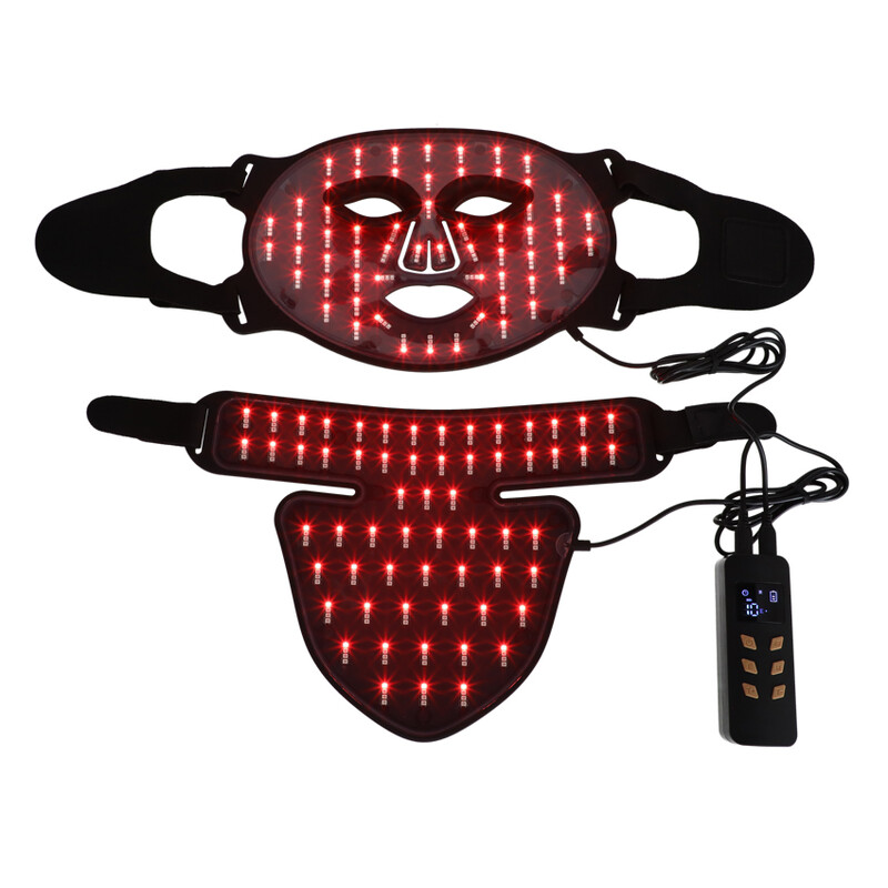 LED maska so svetelnou terapiou a NIR svetlom na tvár a krk UNIZDRAV