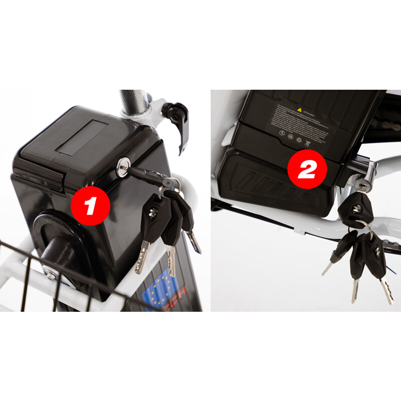 Trojkolesový elektrický bicykel Tornádo ZTECH, strieborný