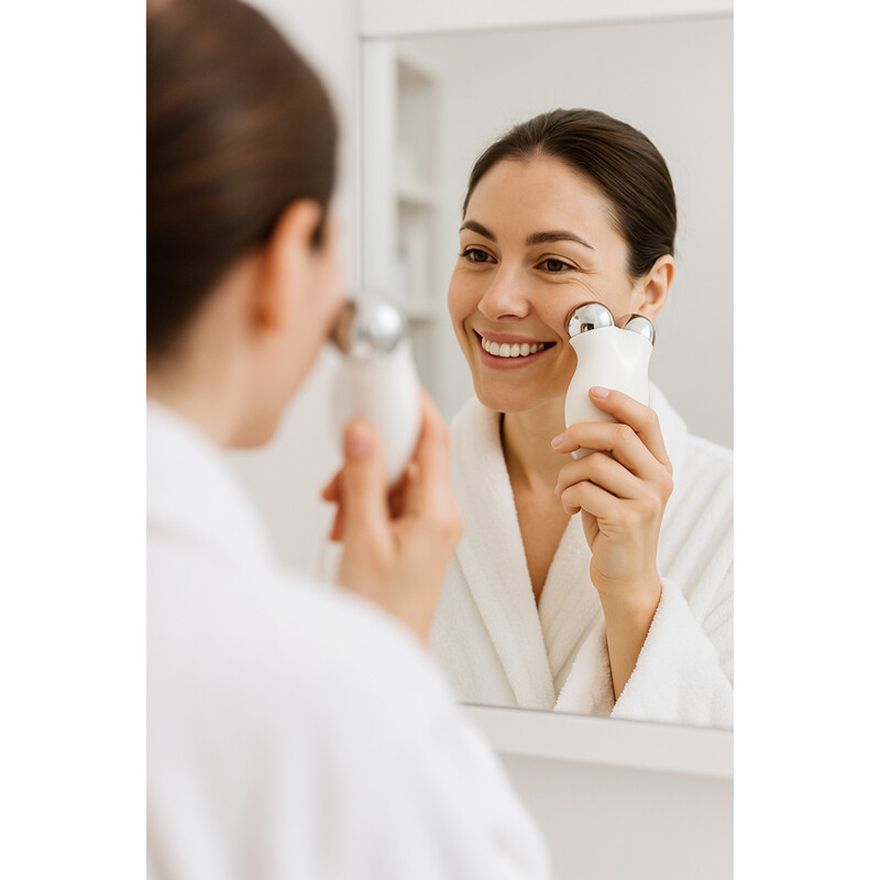 Masážny prístroj na tvár a krk s EMS funkciou