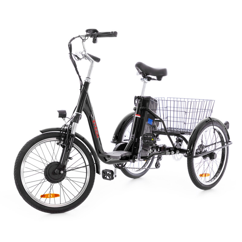 Trojkolesový elektrický bicykel Tornádo ZTECH, čierny
