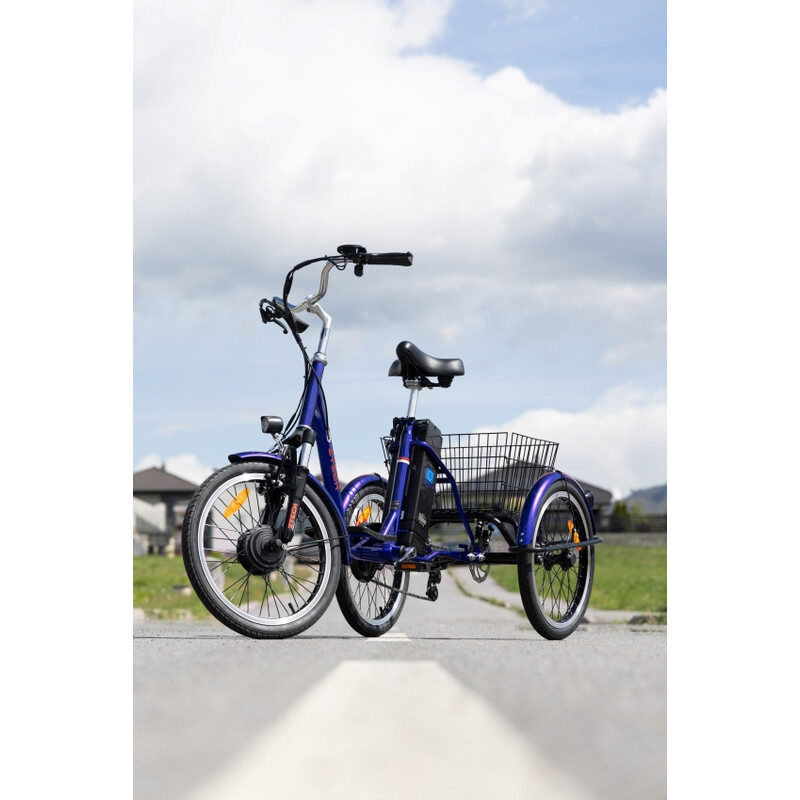 Trojkolesový elektrický bicykel Tornádo ZTECH, modrý