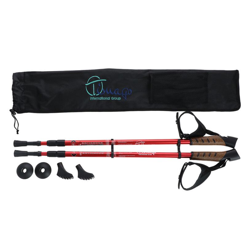 Trekingové palice, červené