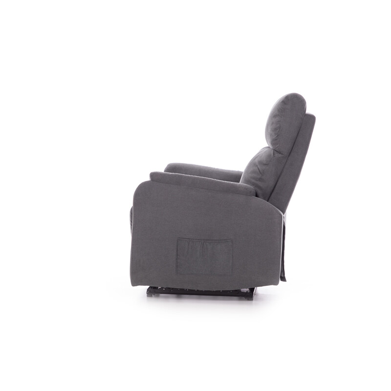 Relaxačné polohovacie kreslo COMFORT s funkciou masáže a výhrevu, antracitová látka