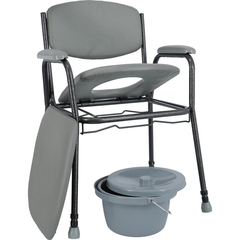 Toaletná stolička výškovo nastaviteľná - NATRHNUTÉ SEDADLO