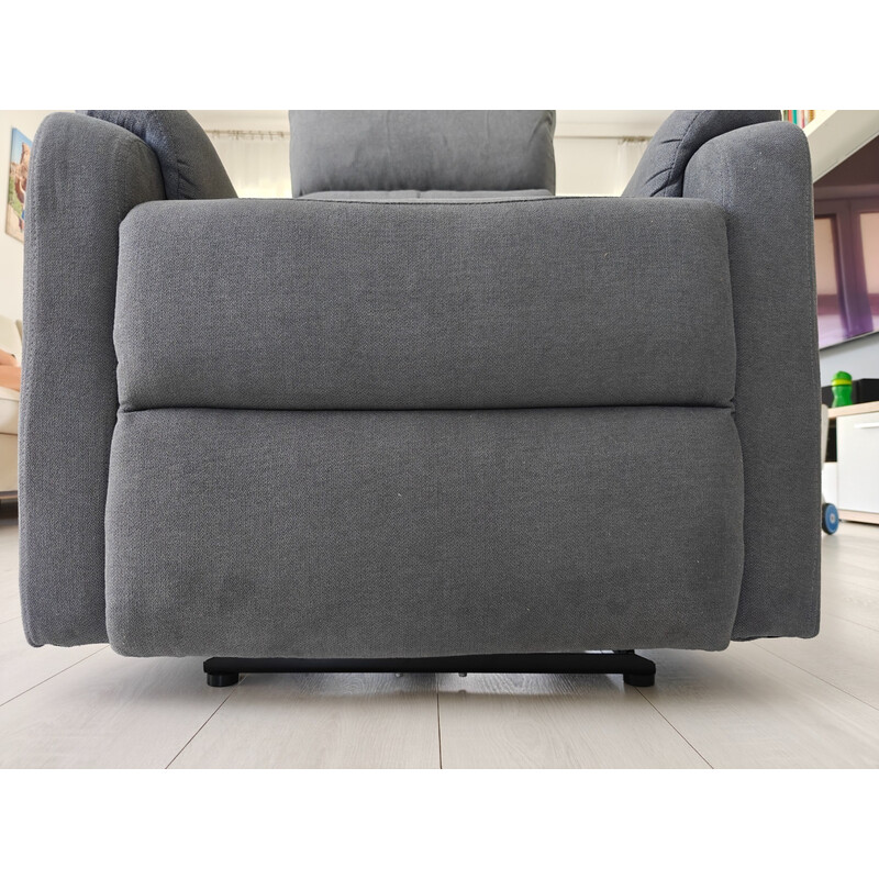 Relaxačné polohovacie kreslo COMFORT s funkciou masáže a výhrevu, antracitová látka - POŠKODENÉ, MIERNE NAKLONENÉ
