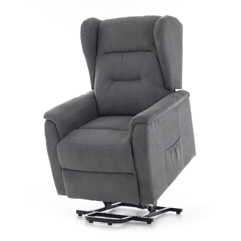 Masážne polohovacie kreslo s vyklápaním COMFORT+, antracitová látka