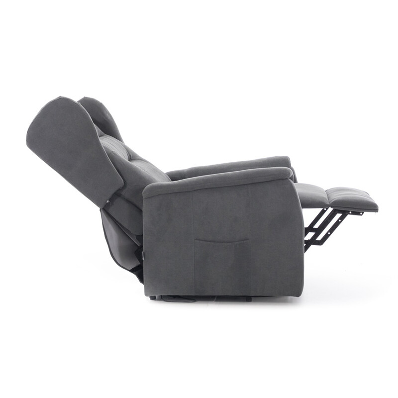 Masážne polohovacie kreslo s vyklápaním COMFORT+, antracitová látka