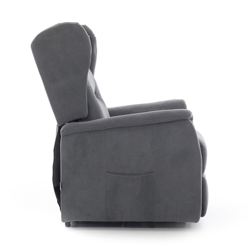 Masážne polohovacie kreslo s vyklápaním COMFORT+, antracitová látka