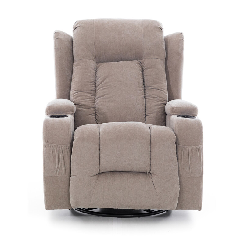 Relaxačné polohovacie kreslo, tmavobežová látka