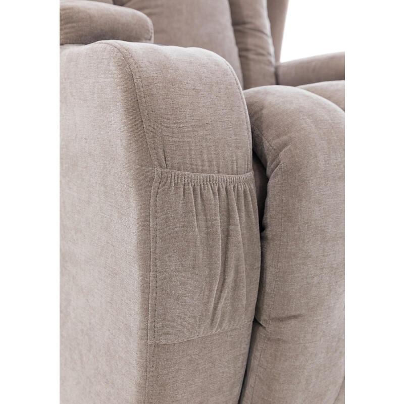 Relaxačné polohovacie kreslo, tmavobežová látka