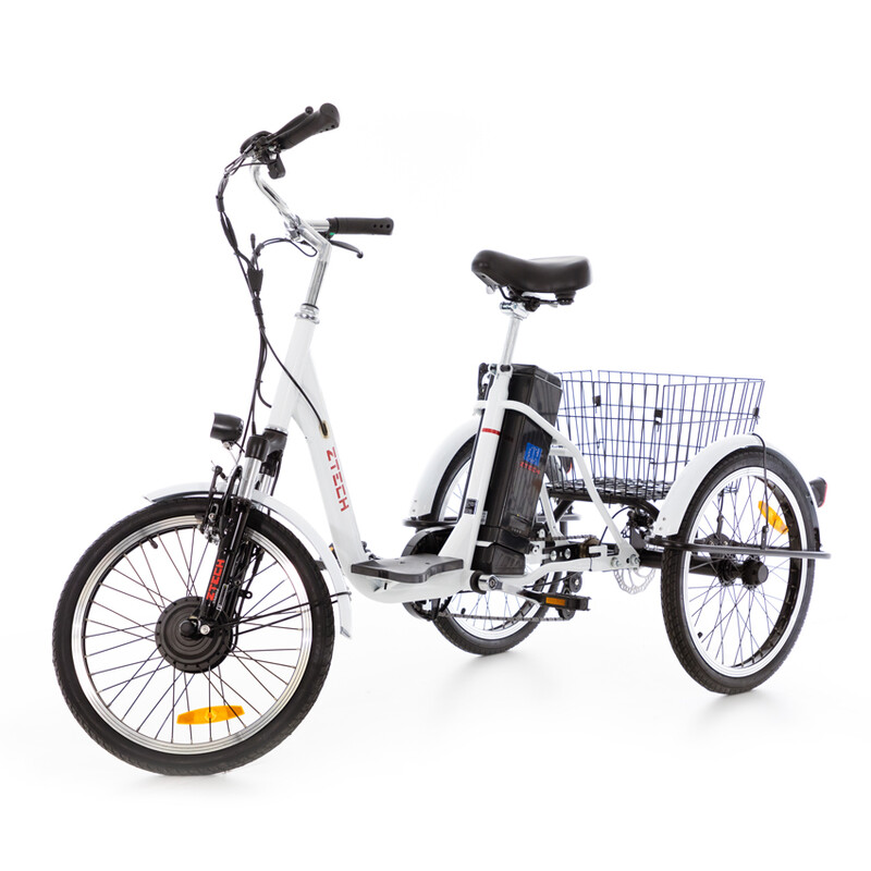 Trojkolesový elektrický bicykel Tornádo ZTECH, biely - POUŽÍVANÝ
