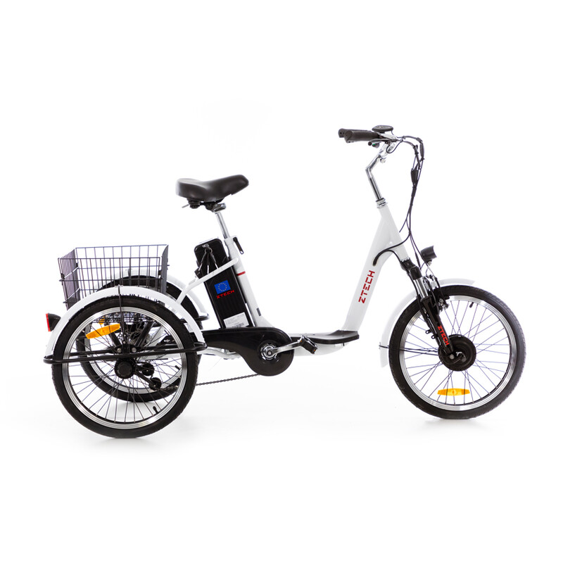 Trojkolesový elektrický bicykel Tornádo ZTECH, biely - POUŽÍVANÝ