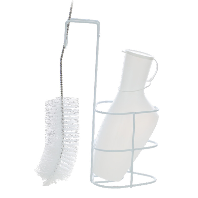 Fľaša na moč s držiakom a kefou