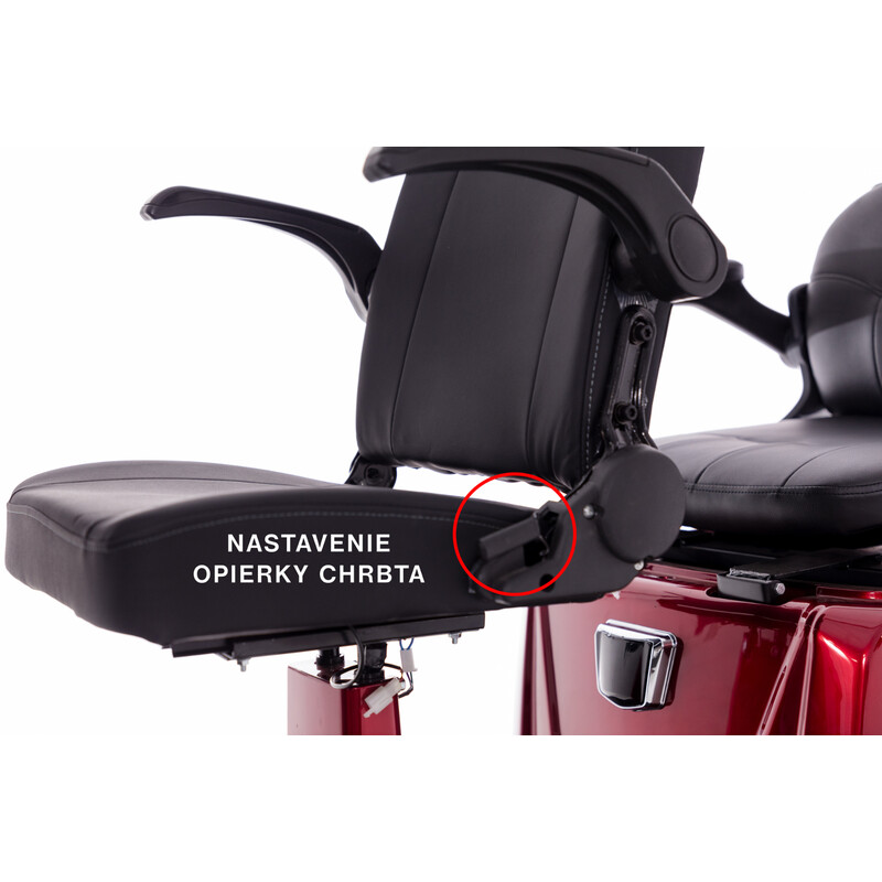 Elektrický dvojmiestny skúter CHAMPION DUO pre seniorov a imobilných – výkonný 1000 W motor - MIERNE ŠKRABANCE NA ZADNOM NÁRAZNÍKU