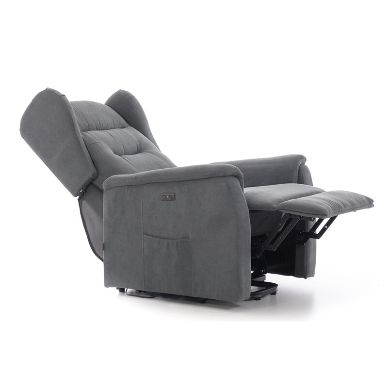 Relaxačné polohovacie kreslo COMFORT Ušiak s funkciou masáže a výhrevu, antracitová látka