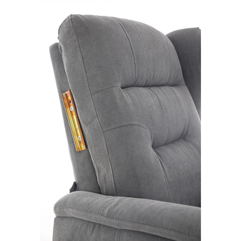 Relaxačné polohovacie kreslo COMFORT Ušiak s funkciou masáže a výhrevu, antracitová látka