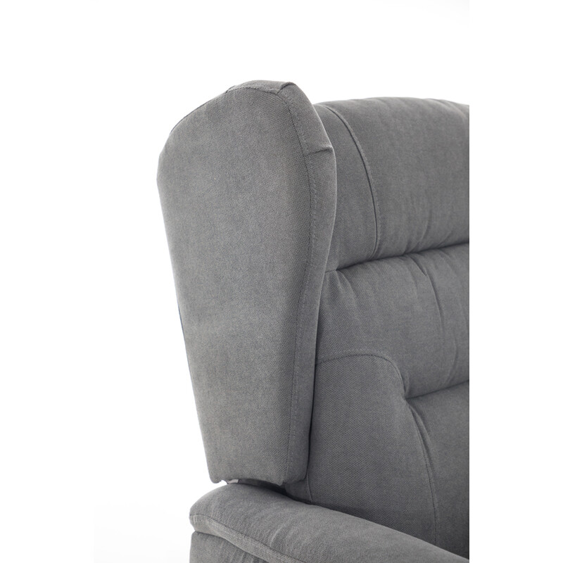 Relaxačné polohovacie kreslo COMFORT Ušiak s funkciou masáže a výhrevu, antracitová látka