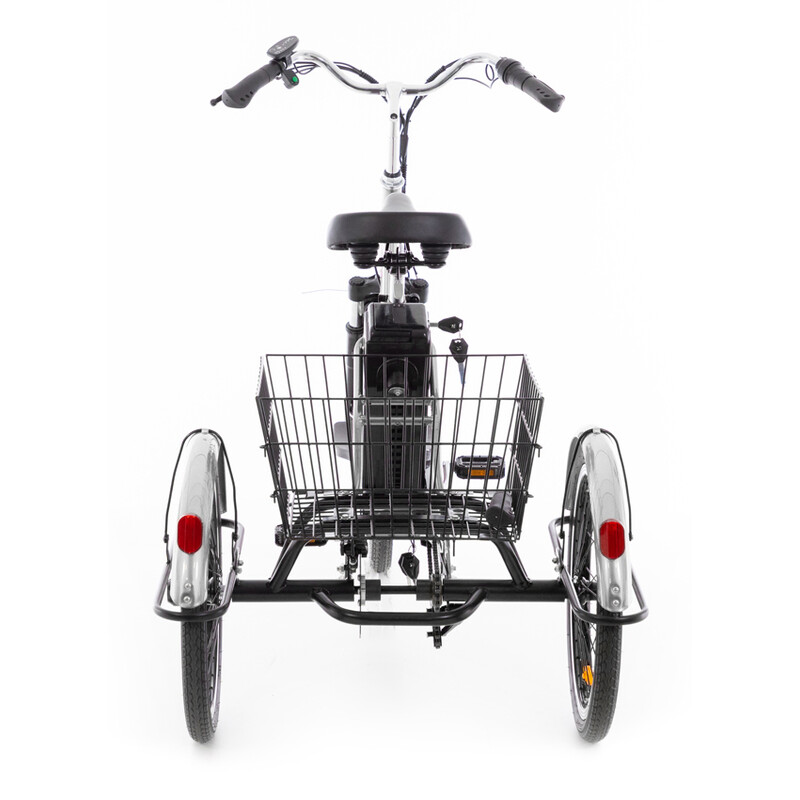 Trojkolesový elektrický bicykel Tornádo ZTECH, strieborný