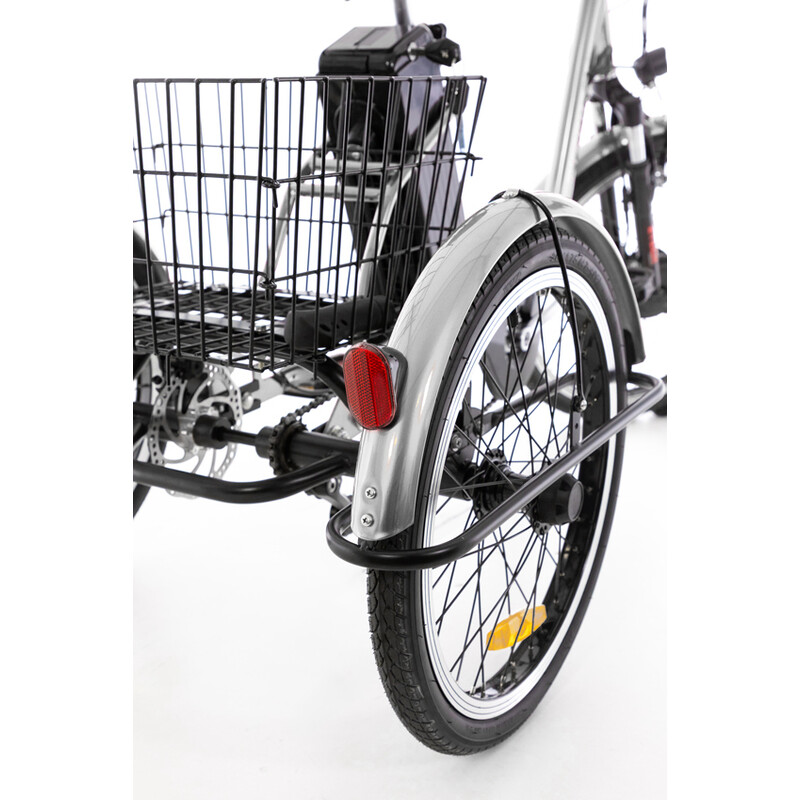 Trojkolesový elektrický bicykel Tornádo ZTECH, strieborný