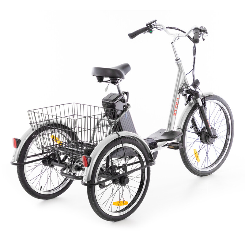 Trojkolesový elektrický bicykel Tornádo ZTECH, strieborný