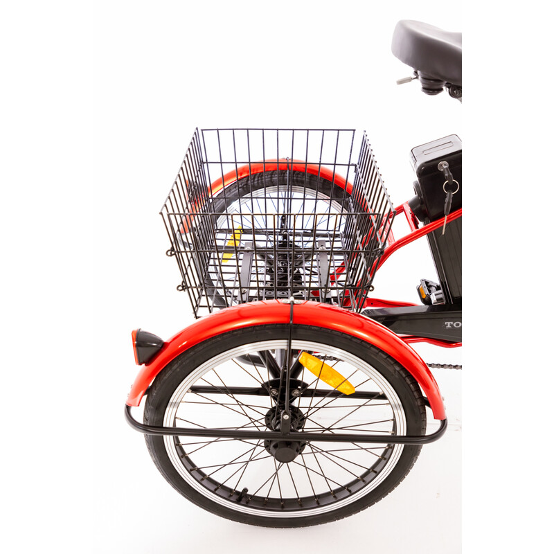 Trojkolesový elektrický bicykel Tornádo ZTECH, červený