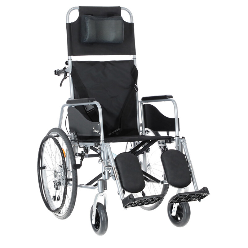 Polohovateľný invalidný vozík - VÝSTAVNÝ KUS, MIERNE ZNEČISTENÉ STÚPAČKY+OPIERKA