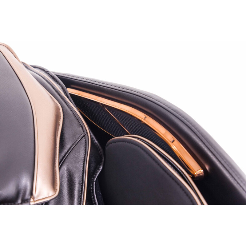 Masážne elektrické kreslo LUX 4D MASSAGER, čiernozlaté (Zánovný kus)
