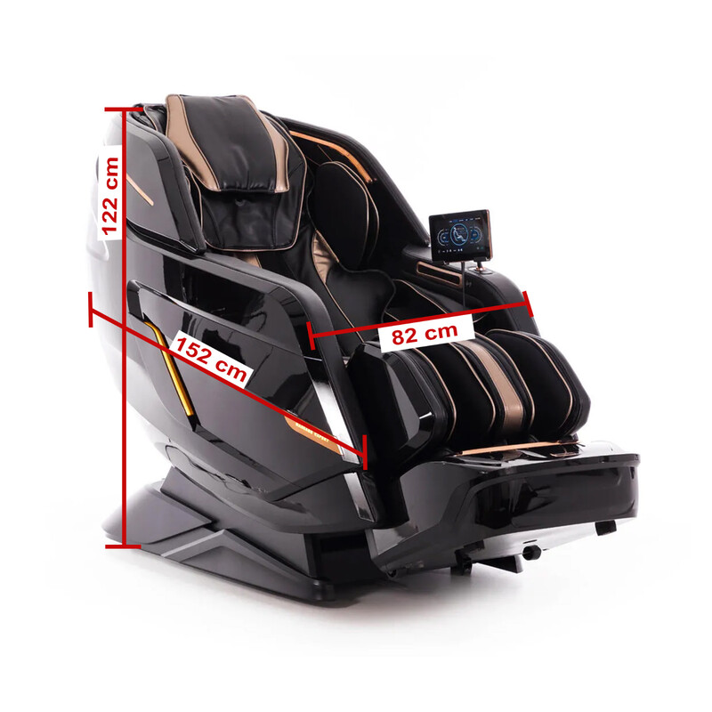 Masážne elektrické kreslo LUX 4D MASSAGER, čiernozlaté (Zánovný kus)