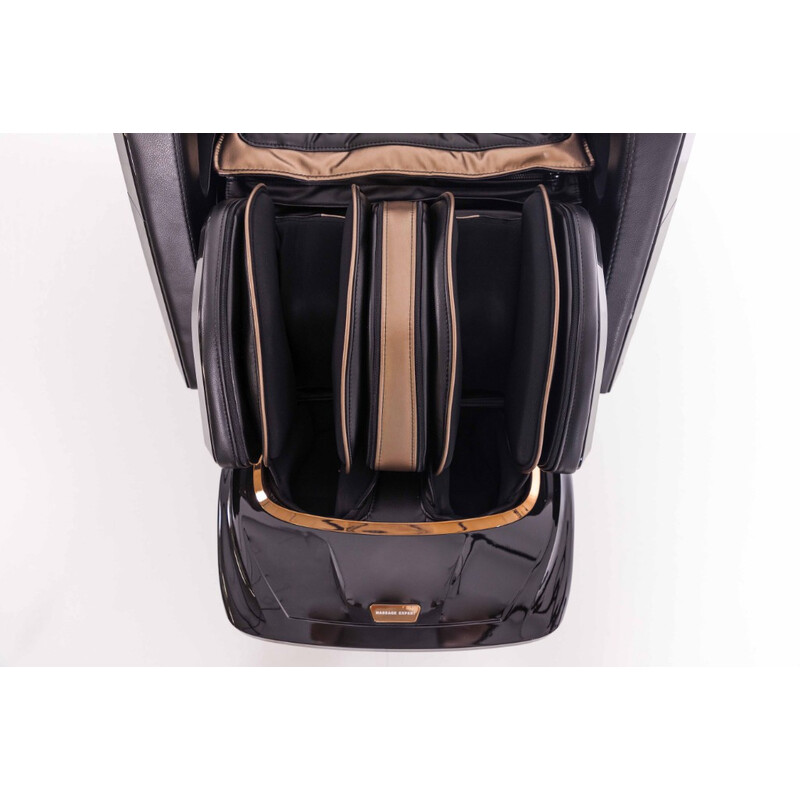 Masážne elektrické kreslo LUX 4D MASSAGER, čiernozlaté (Používaný kus)