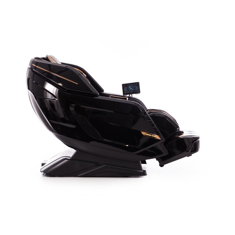 Masážne elektrické kreslo LUX 4D MASSAGER, čiernozlaté (Zánovný kus)