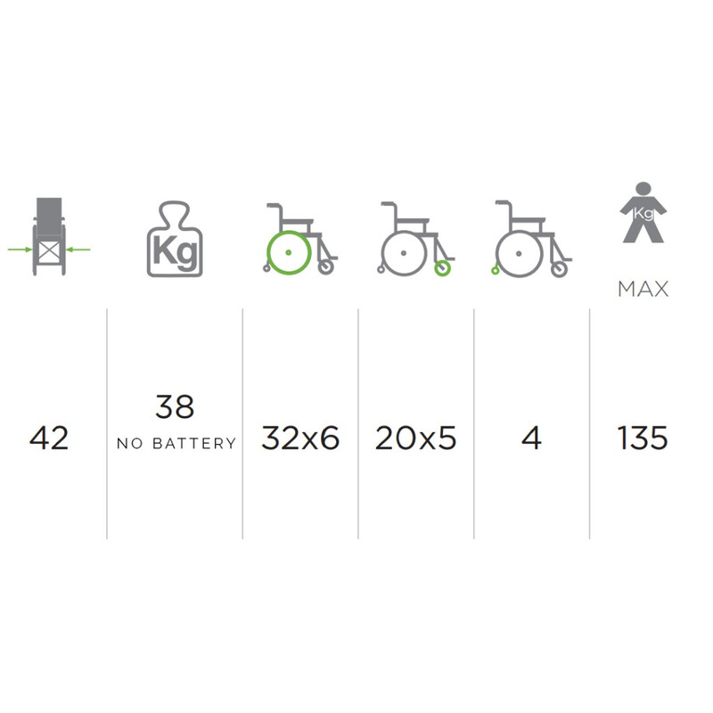 Elektrický invalidný vozík so svetlami, 46 cm - VÝSTAVNÝ KUS, ZNEČISTENÉ PNEUMATIKY/STÚPAČKY