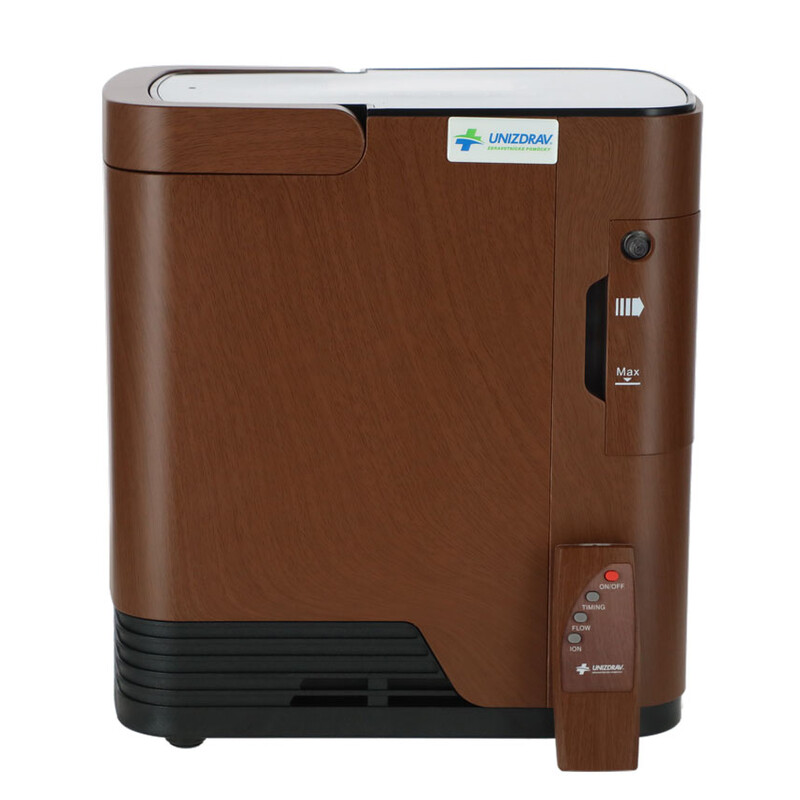 Kyslíkový koncentrátor s hlasovým výstupom UNIZDRAV, 7 l/min, imitácia dreva (Zánovný kus)