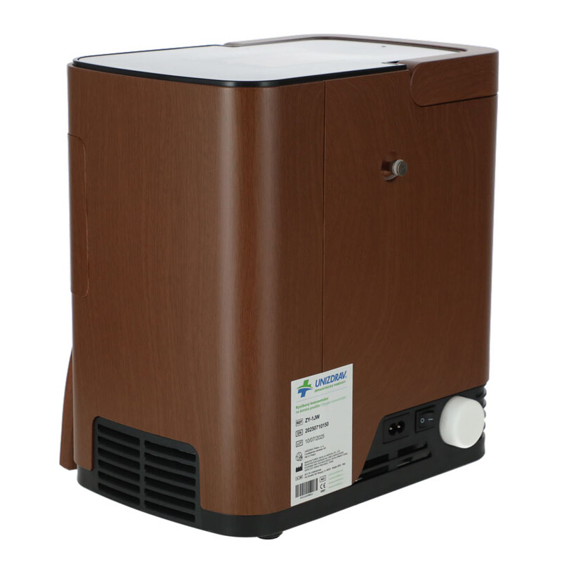 Kyslíkový koncentrátor s hlasovým výstupom UNIZDRAV, 7 l/min, imitácia dreva (Zánovný kus)