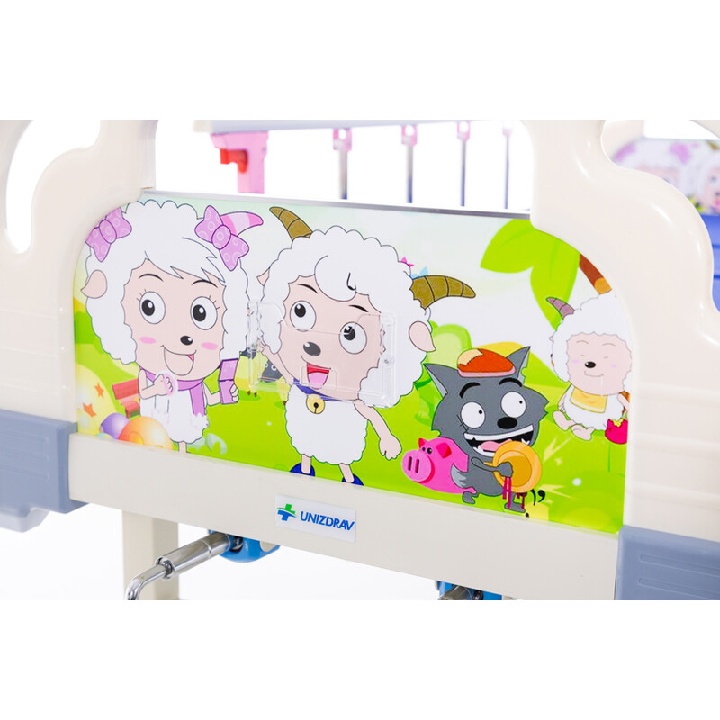 Detská mechanická polohovacia posteľ s matracom UNIZDRAV
