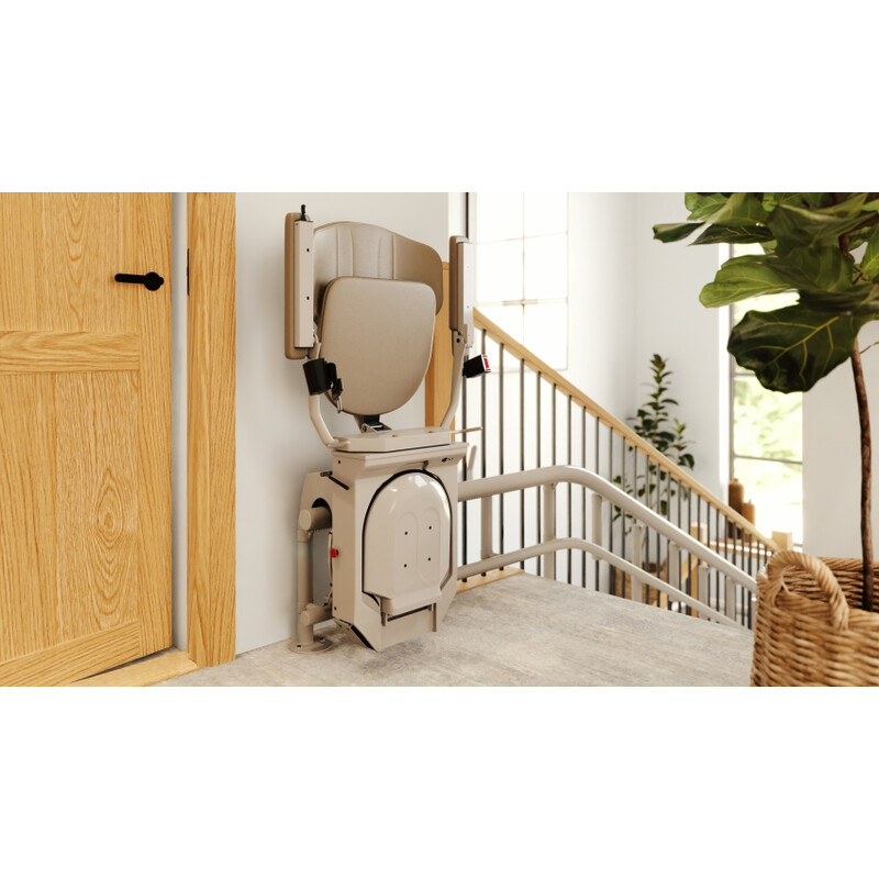 Stoličkový výťah Unizdrav so zatočenou koľajnicou