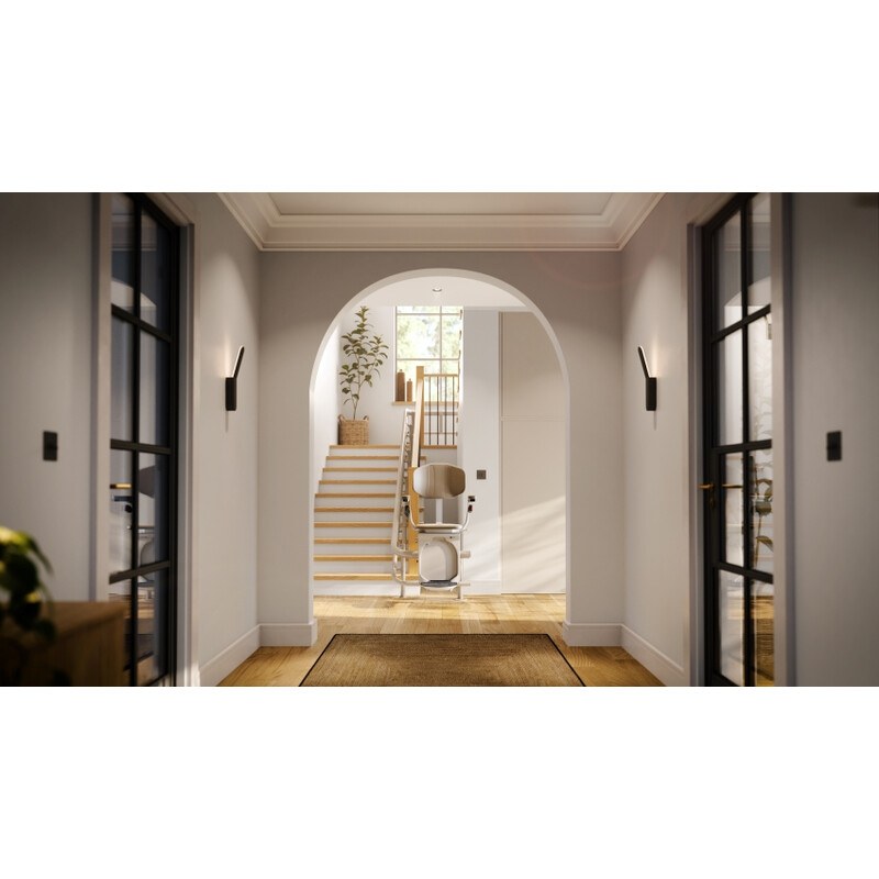 Stoličkový výťah Unizdrav so zatočenou koľajnicou