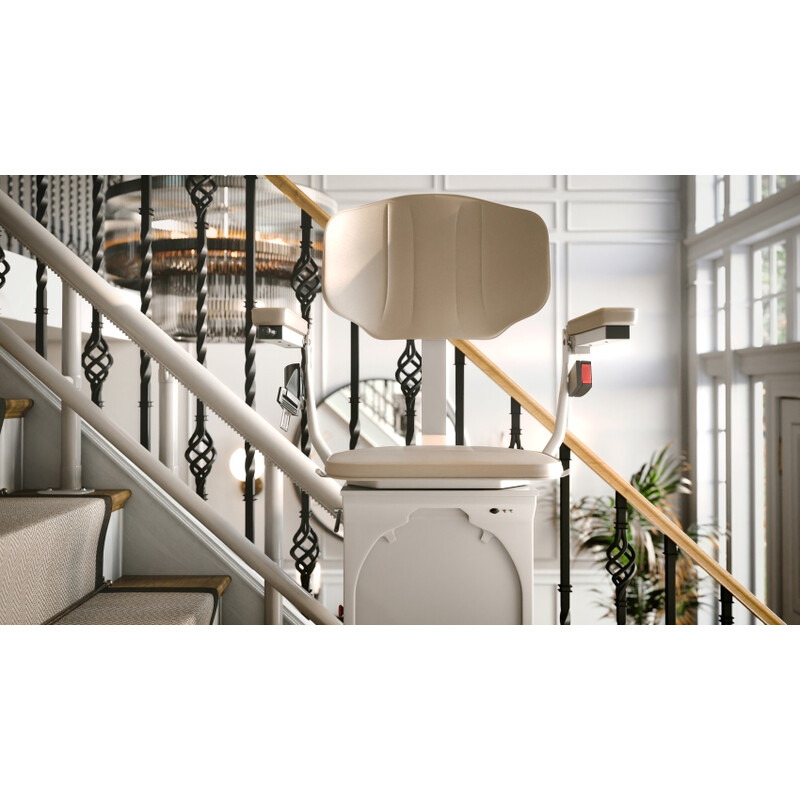 Stoličkový výťah Unizdrav so zatočenou koľajnicou