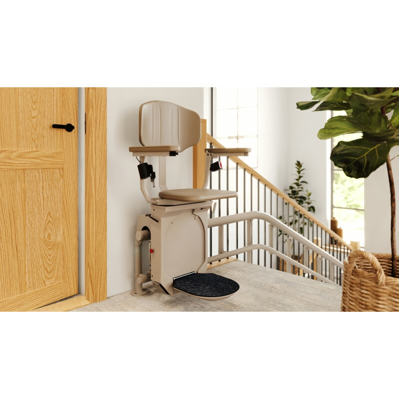 Stoličkový výťah Unizdrav so zatočenou koľajnicou