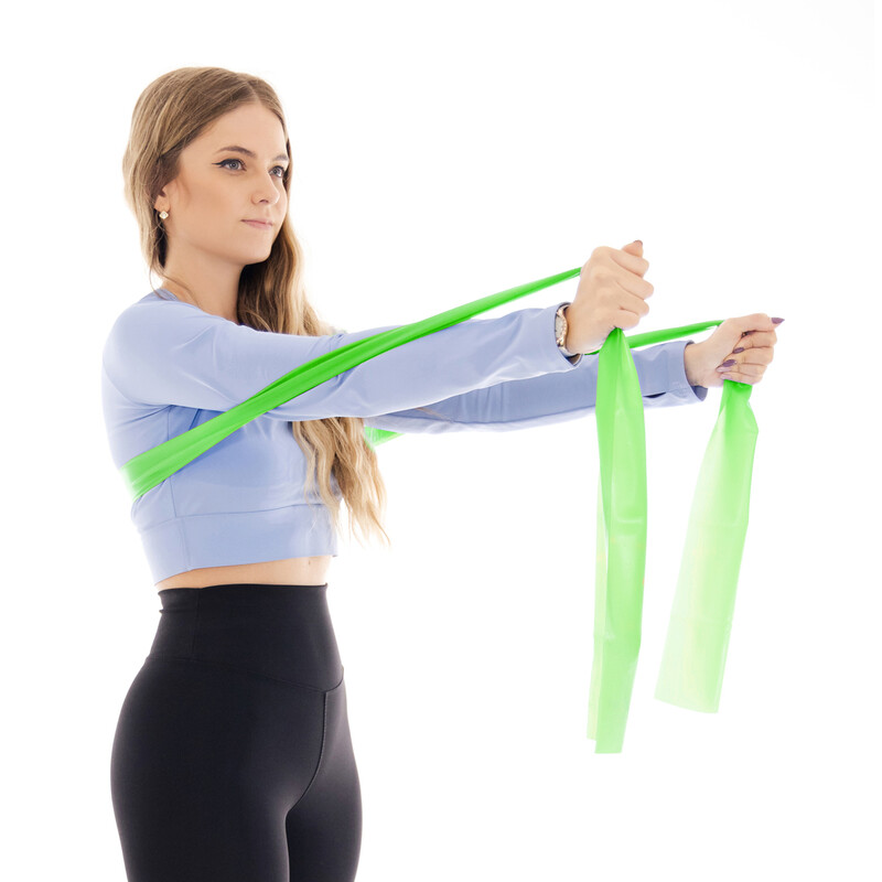 Posilňovacia guma na cvičenie, odpor 5 – 8 kg, zelená