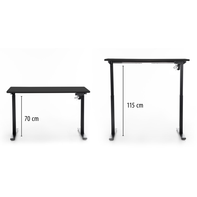 Výškovo nastaviteľný stôl UNIZDRAV 120x60 cm, čierny
