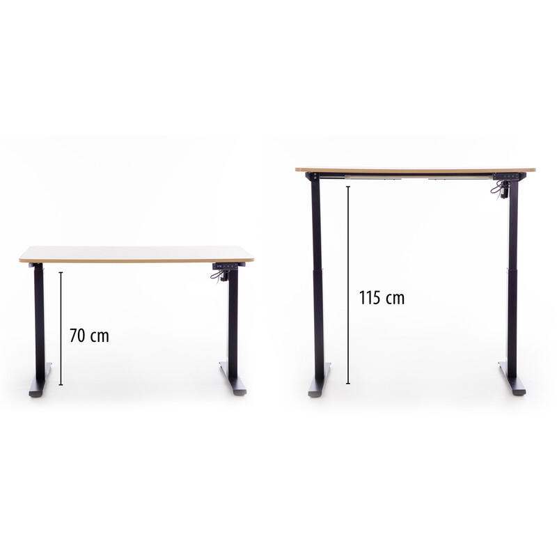 Výškovo nastaviteľný stôl UNIZDRAV 120x60 cm, hnedý dub