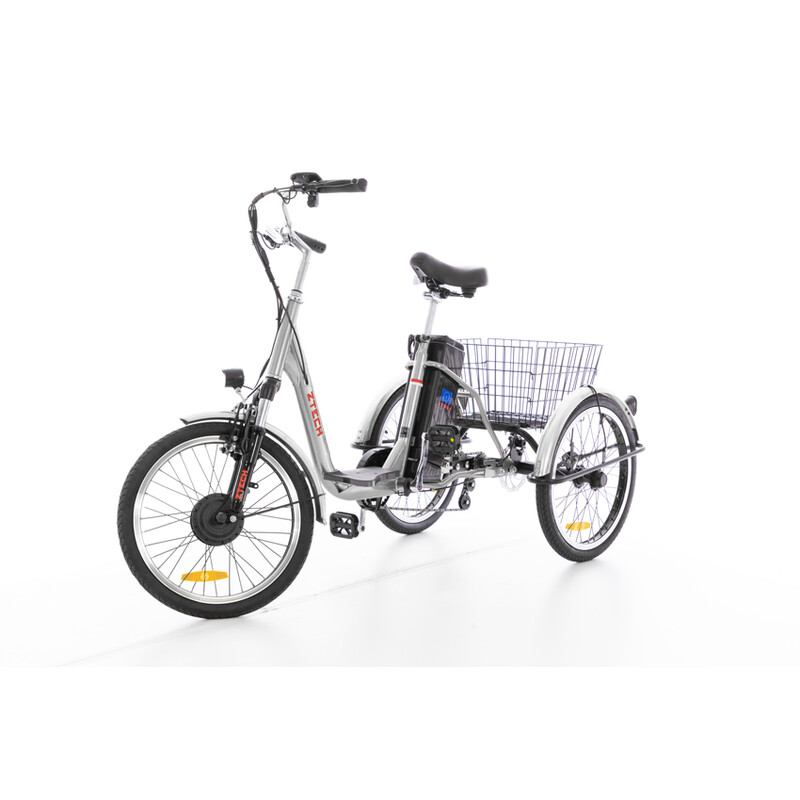 Trojkolesový elektrický bicykel Tornádo ZTECH, strieborný