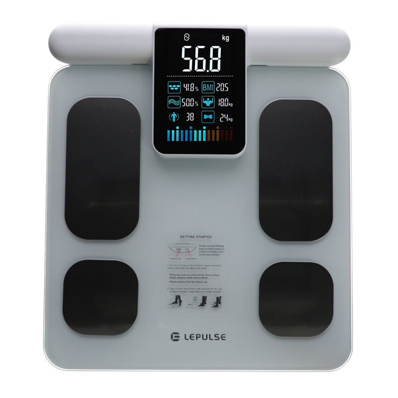 Profesionálna SMART váha s funkciou analýzy tela a LED displejom na rukoväti + mobilná aplikácia a Bluetooth (Používaný kus)